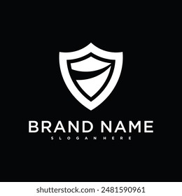 Shield logo design creative concept. Premium Vector