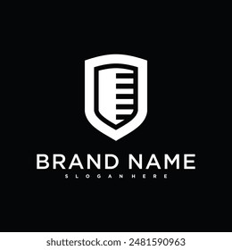 Shield logo design creative concept. Premium Vector