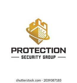 Shield logo design. Shield and fortress logo design. Logo for security company.