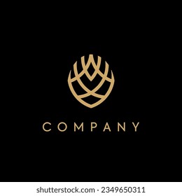 Logo Design, goldenes Logo, elegantes Logo, Hotel, Gästehaus, Resorts, Restaurant, 