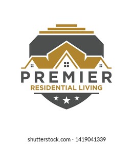 Shield logo design and home