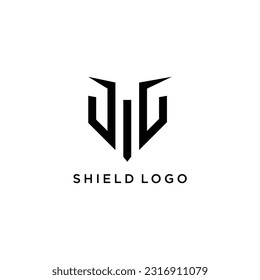 Shield logo design idea with modern abstract concept