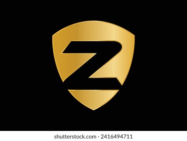 Diseño del logotipo Escudo letra inicial Z con concepto creativo. Icono de logotipo para empresas y personal