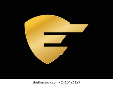 Diseño del logotipo Escudo letra inicial E con concepto creativo. Icono de logotipo para empresas y personal