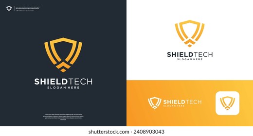 Shield logo design inspiration. Simple Security logo vector illustration