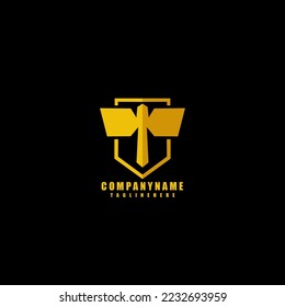 Shield logo design premium concept. Elegant and luxury style.