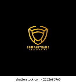Shield logo design premium concept. Elegant and luxury style.