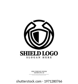 Shield logo design template concept isolated on white background