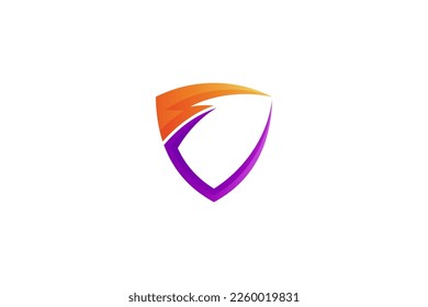 Shield logo design template in gradient colors