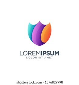 Shield Logo Design vector illustration, colorful logo