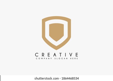 Ilustración vectorial de diseño del logotipo Escudo. Elemento de plantilla de diseño del logotipo de la empresa Escudo
