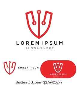shield logo design vector,shield emblem logo template