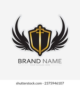 vector de diseño de logotipo de escudo, plantilla de logotipo de emblema de escudo, símbolo de logotipo, vector de icono