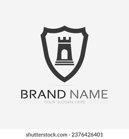 vector de diseño de logotipo de escudo, plantilla de logotipo de emblema de escudo, símbolo de logotipo, vector de icono