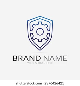 Schildlogo-Design-Vektorgrafik, Schild-Emblem-Logo-Vorlage, Logosymbol-Vektorsymbol
