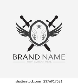 vector de diseño de logotipo de escudo, plantilla de logotipo de emblema de escudo, símbolo de logotipo, vector de icono
