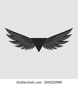 Shield logo design with wings