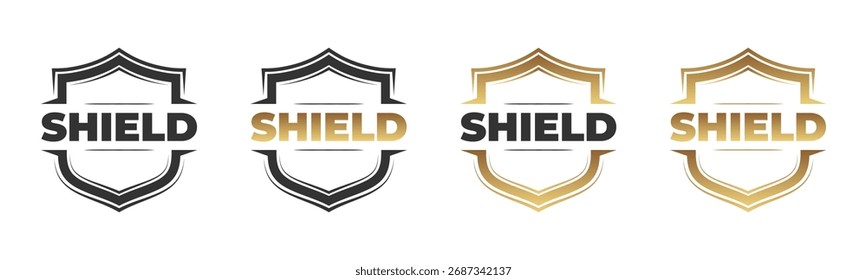 Diseños del logotipo del escudo en diversos colores