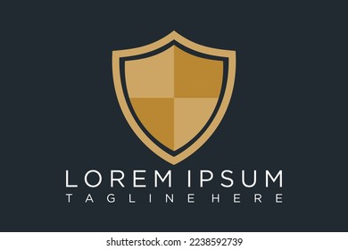 Mapa de diseño del logotipo de Escudo creativo digital con logotipo