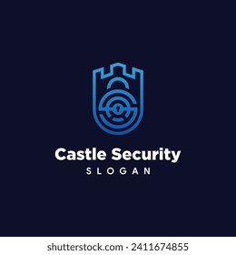 el logotipo del escudo se presenta en forma de castillo que forma un candado
