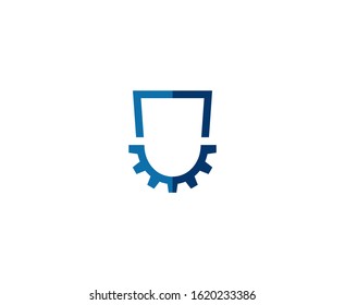 Shield logo gear vector service 