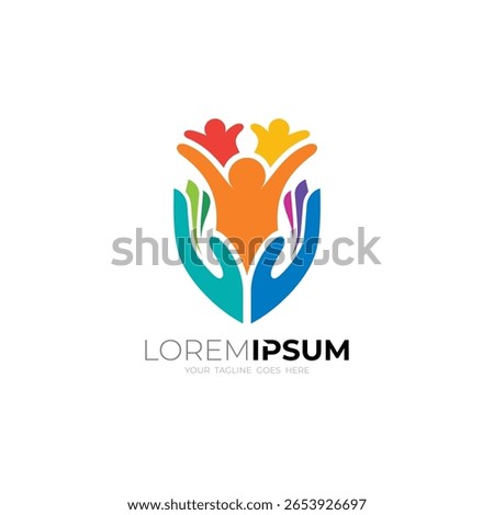 The shield logo and a group of people gathering as an icon of unity