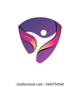 shield logo health template vector