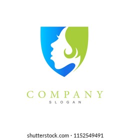 shield logo and human face, the logo is ready for use