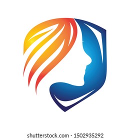 shield logo and human face, the logo is ready for use