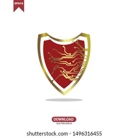 Shield logo icon design template elements