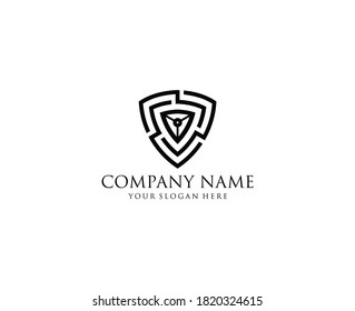 Shield logo icon design template elements