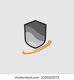 Shield logo icon design template element on grey background