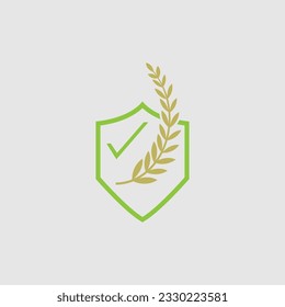 Shield logo icon design template element on grey background
