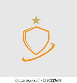 Elemento de plantilla de diseño de icono del logotipo Escudo en fondo gris