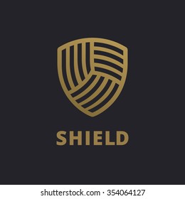 Shield logo icon design template elements
