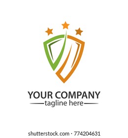 Shield logo icon design template elements