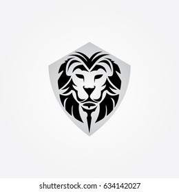 shield logo, icon lion 