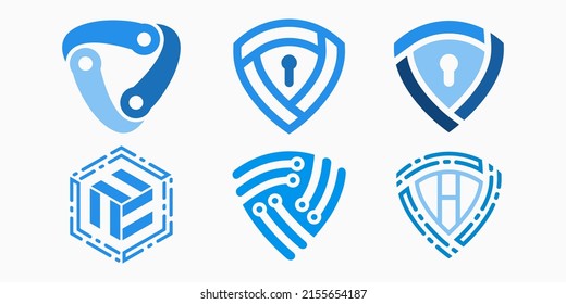 shield logo icon set. protection vector illustration.