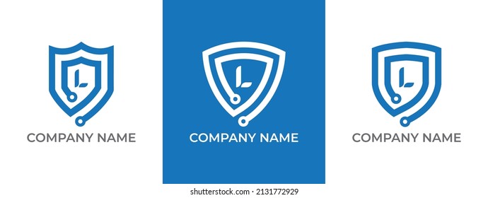 Shield Logo icon symbol Design with Letter L. Vector logo template