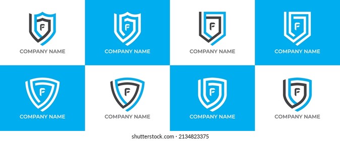 Shield Logo icon symbol Design with Letter P. Vector logo template