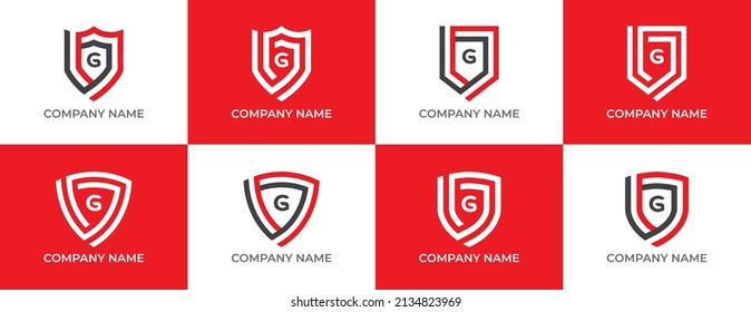 Shield Logo icon symbol Design with Letter G. Vector logo template