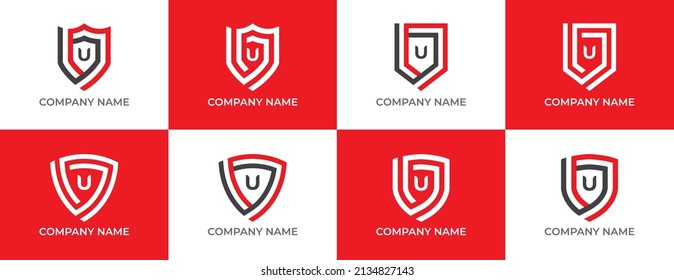 Shield Logo icon symbol Design with Letter V. Vector logo template