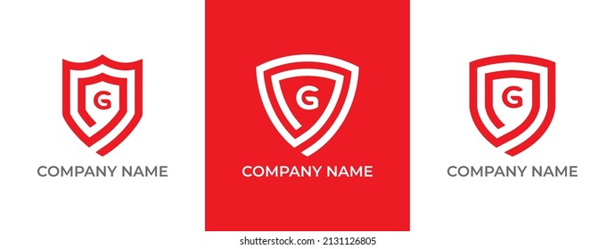 Shield Logo icon symbol with Letter G. Vector logo template