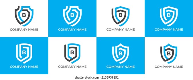 Shield Logo icon symbol with Letter B. Vector logo template
