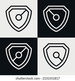 Shield logo icon template collection set design, generic line style