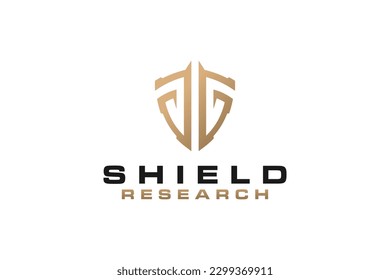 Shield logo initial letter G icon symbol luxury gold