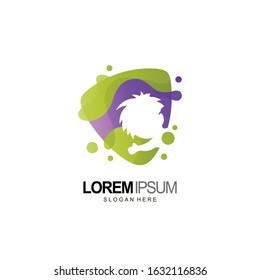 shield logo and kid design abstract