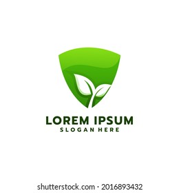 Shield logo with leaf design