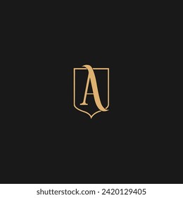 A Shield logo letter, G logo with black background color,
