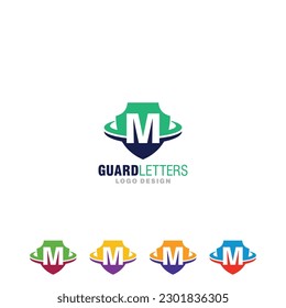 Shield Logo Letter M vector of Guard badge protect icon security company emblem secure business logotype defense Design